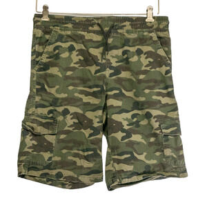 MECCA Boys Large Camo Shorts 100% Cotton Bermuda Style Elastic Waist Drawstring